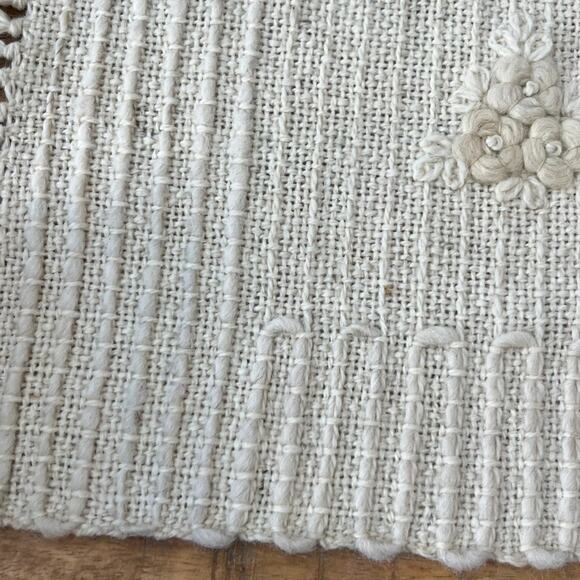 Neutral Natural Hand-Knotted Tufted Wool Rug Natural 24.5 x 29.5" - Picture 6 of 11